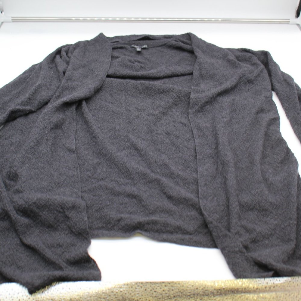 Eileen Fisher Gray Long Cardigan Top Size M